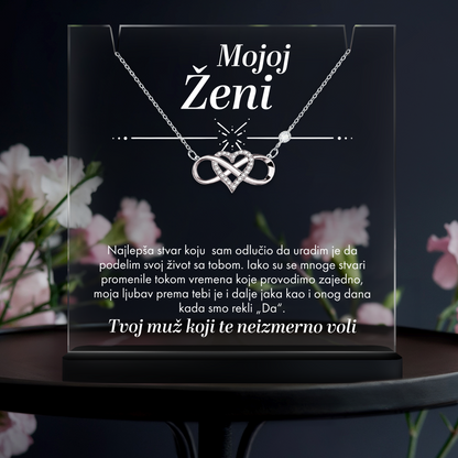 Od muža za ženu - Akrilna posveta sa Infiniti Srcem