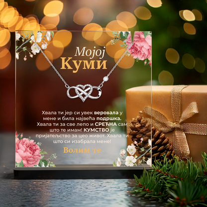 Od kume za kumu - Akrilna posveta sa Infiniti Srcem