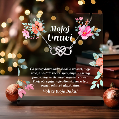 Od bake za unuku - Akrilna posveta sa Infiniti Srcem