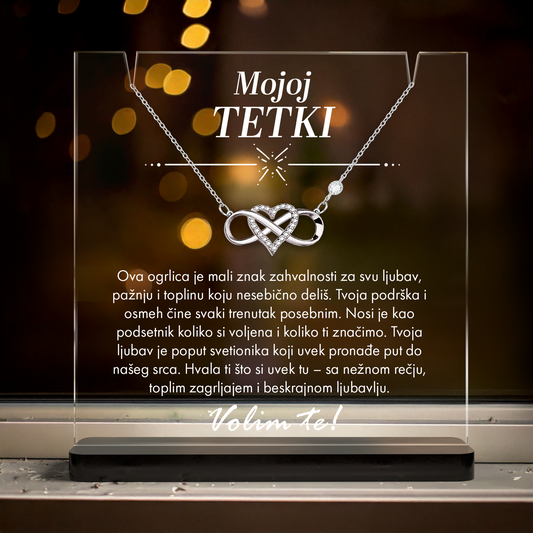 Od sestričine za tetku - Akrilna posveta sa Infiniti Srcem