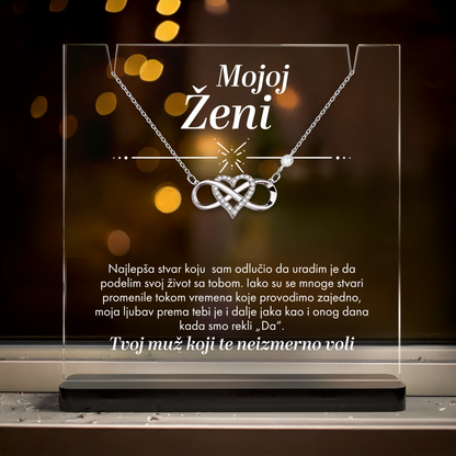 Od muža za ženu - Akrilna posveta sa Infiniti Srcem