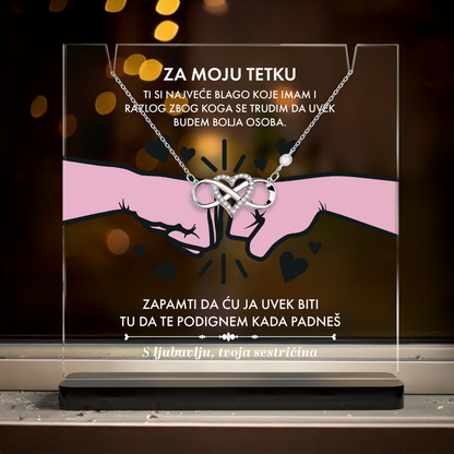 Od sestričine za tetku - Akrilna posveta sa Infiniti Srcem