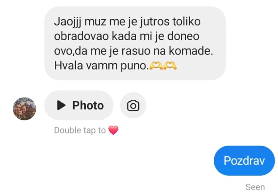 Fotografija kupca: ogrlica u kutiji sa posvetom