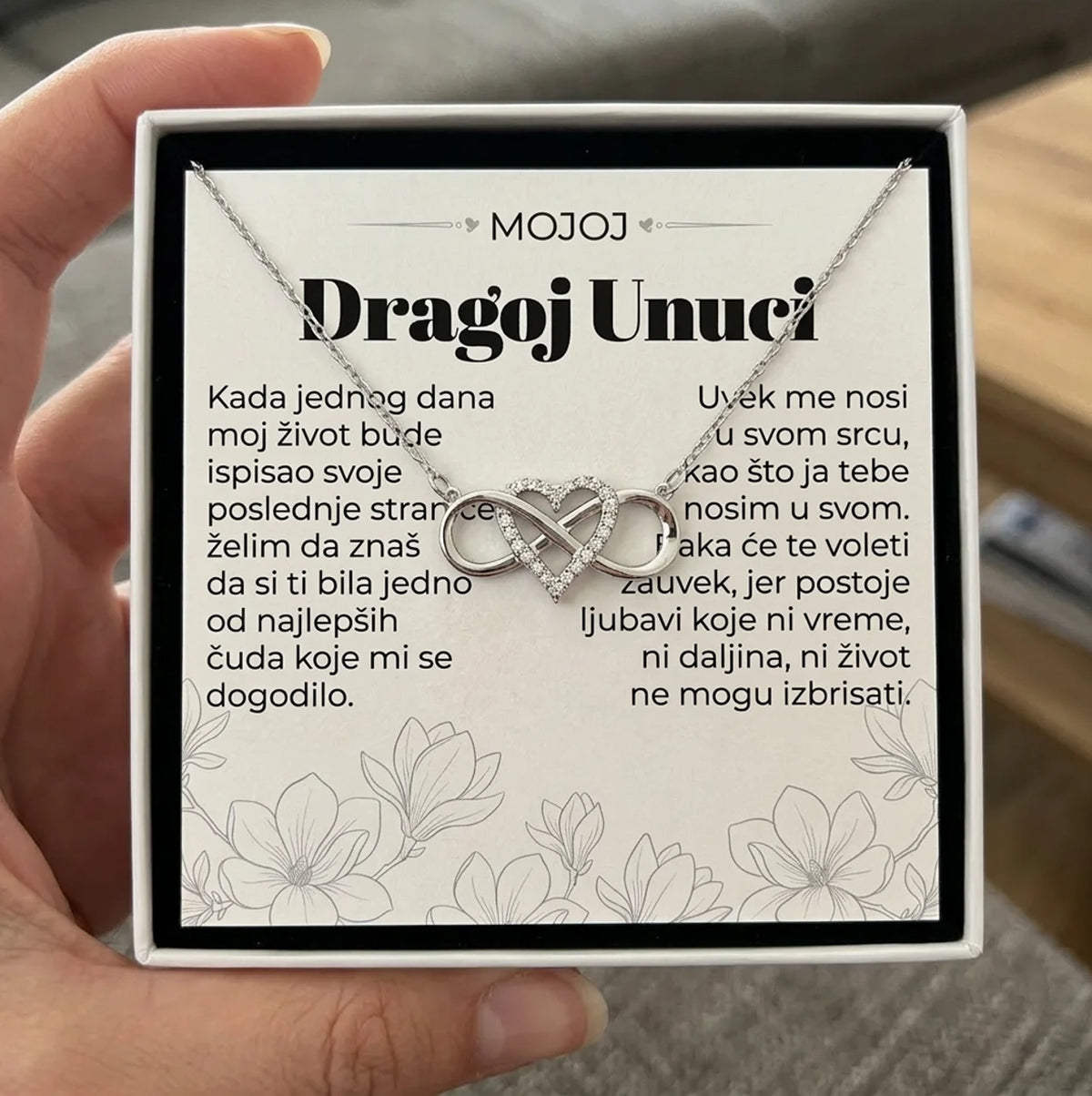 Fotografija kupca: ogrlica u kutiji sa posvetom